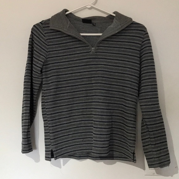 Grey George quarter zip long sleeve shirt S/P(7-8) - Picture 2 of 4